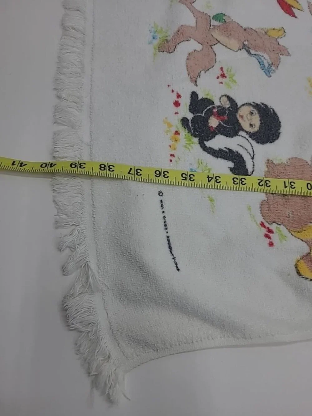 Vintage Disney Peter Pan Bath Towel Tinker Bell Wendy Lost Boys Made in USA